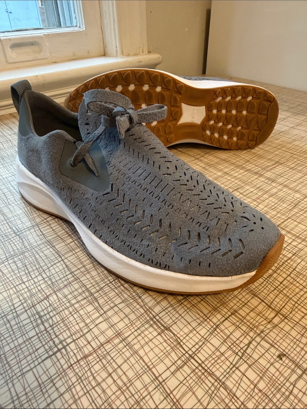 Native Gray Perforated Suede slip on Sneakers - Picture 7 of 7
